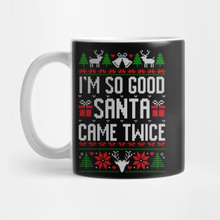 I'm So Good Santa Came Twice Santa Claus Retro Christmas Mug